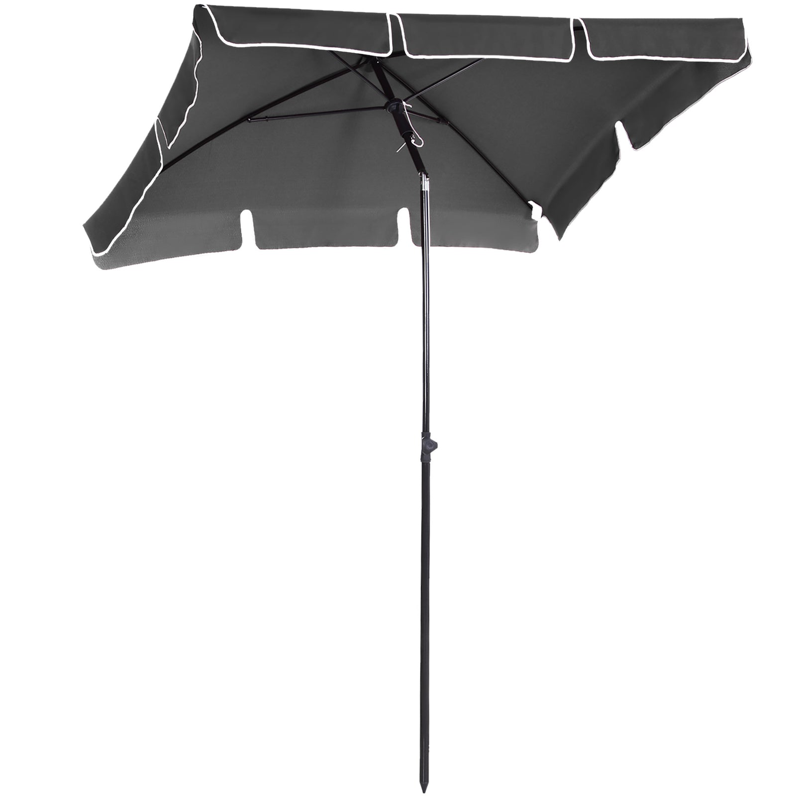 Aluminium Sun Umbrella 2x1.3m Parasol | Gray