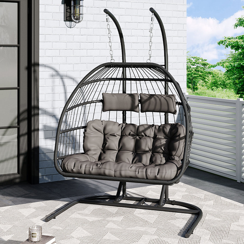 Garden Sanctuary Outdoor Hanging 2-seater Egg Chair