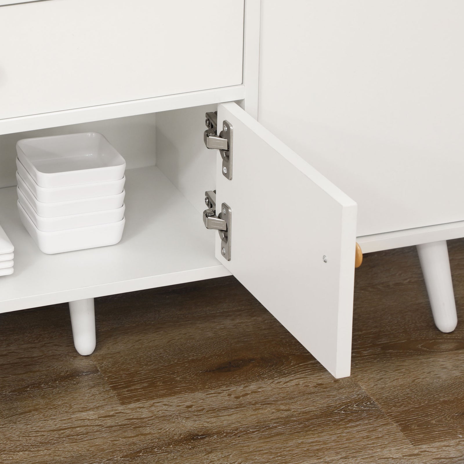 HOMCOM Freestanding Microwave Cabinet With Drawer