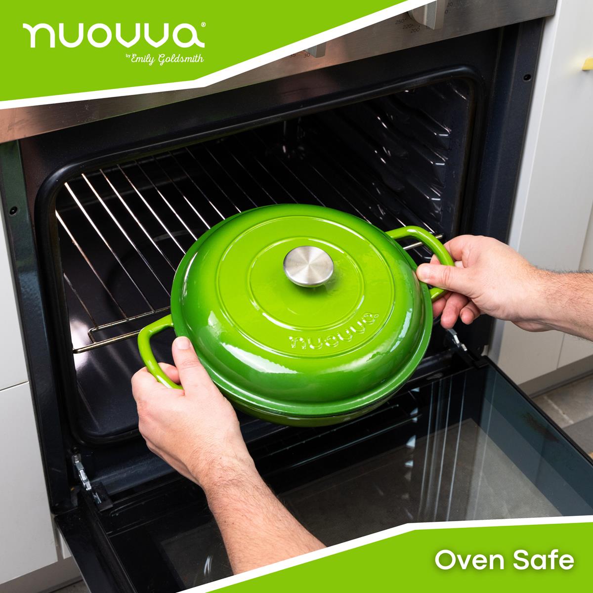 Shallow Cast Iron Casserole With Lid - 2.3-quart (26 Cm) | Green