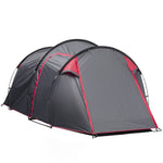 3 Man Camping Tent 2 Rooms Porch Vents Weather-resistant | Dark Gray