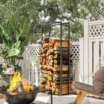 100-150cm Retractable Fireplace Log Rack, Metal