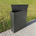 Long Zinc Galvanised Tall Trough Planter | 75cm x 25cm x 90cm | Silver Black