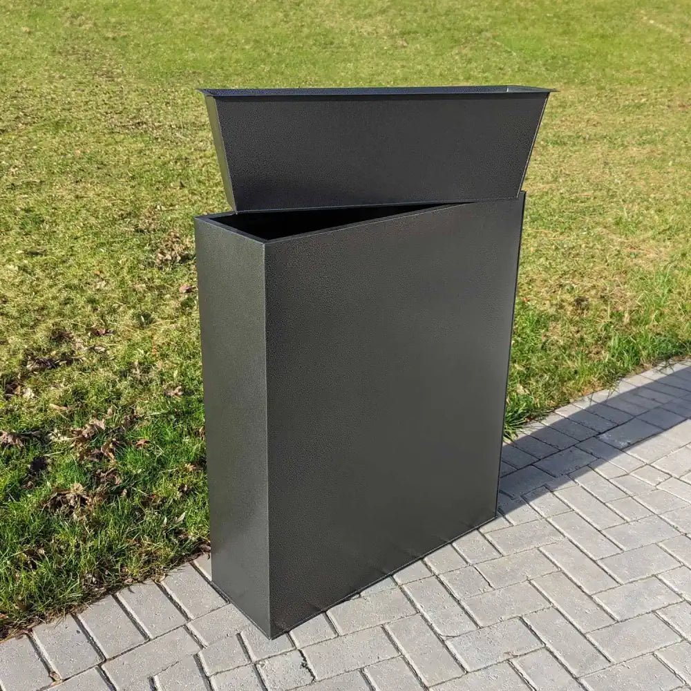 Long Zinc Galvanised Tall Trough Planter | 75cm x 25cm x 90cm | Silver Black