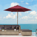 2.5m Wood Garden Parasol Sun Shade | Red