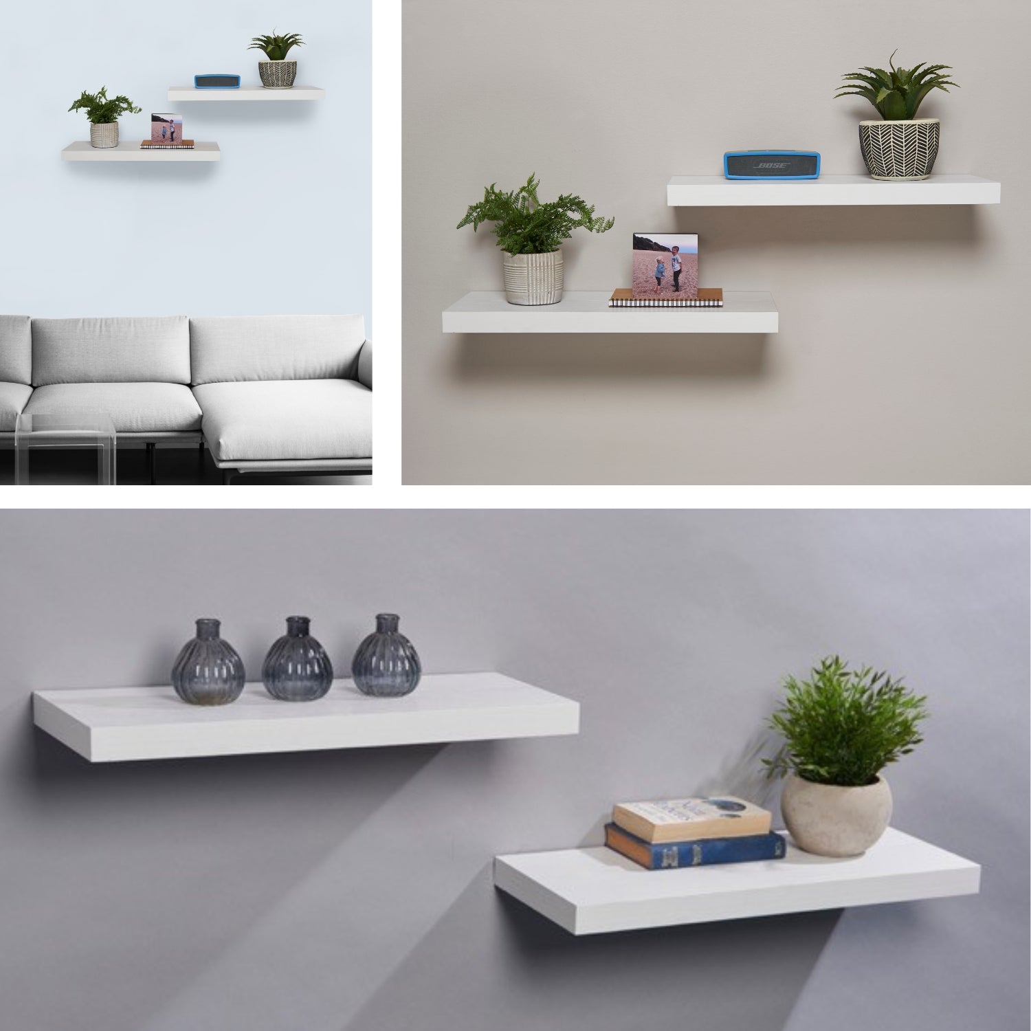 Floating Shelves Pack Of 2 40cm White Finish