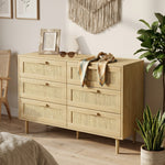 HOMCOM Chest Of Drawers, 6-drawer Dresser For Bedroom, Living Room, Oak