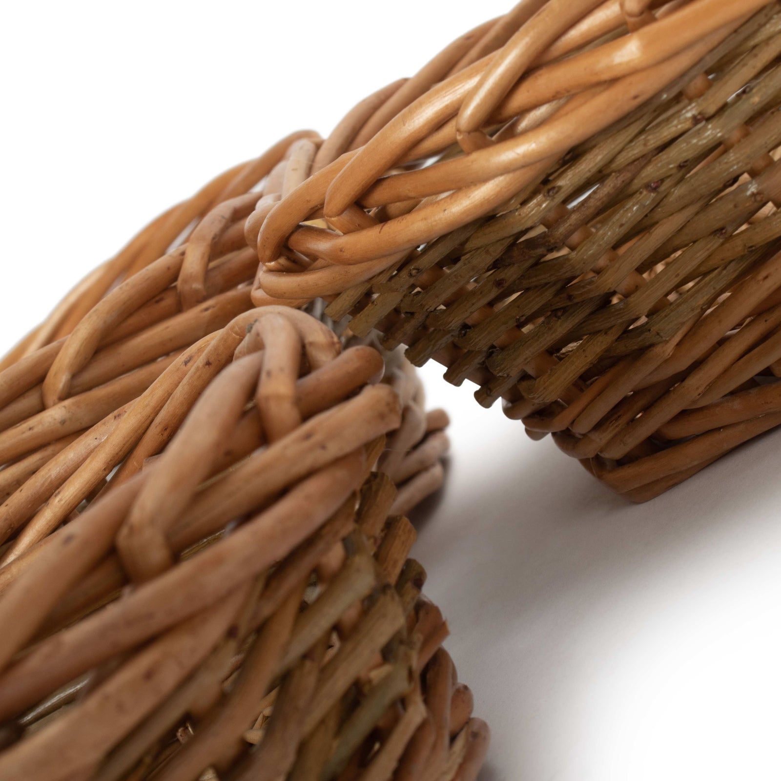 Wicker Unpeeled Willow Round Tray | Set-of-3 | Brown