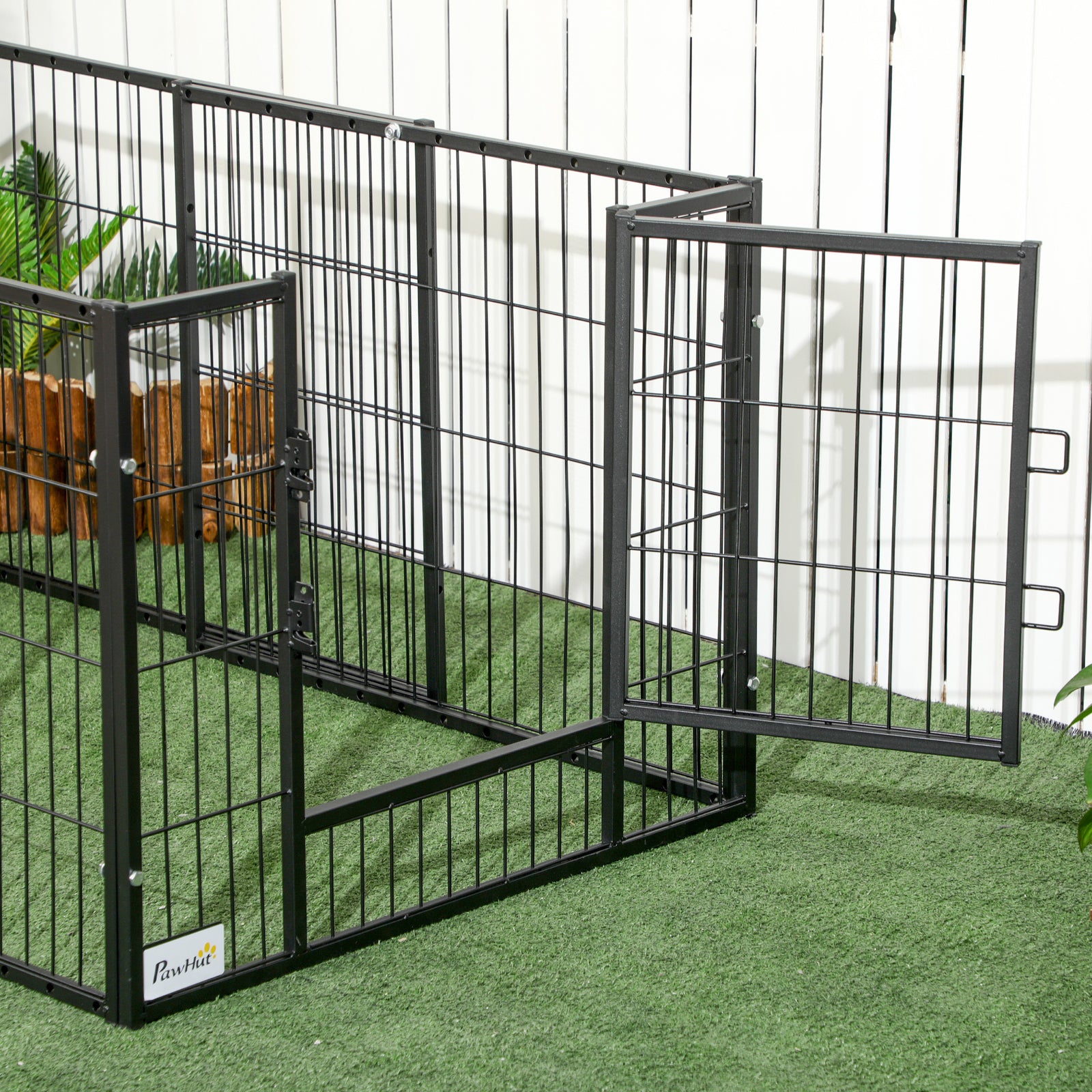 Heavy Duty 6 Panel Pet Playpen For Small, Medium Dogs | Black