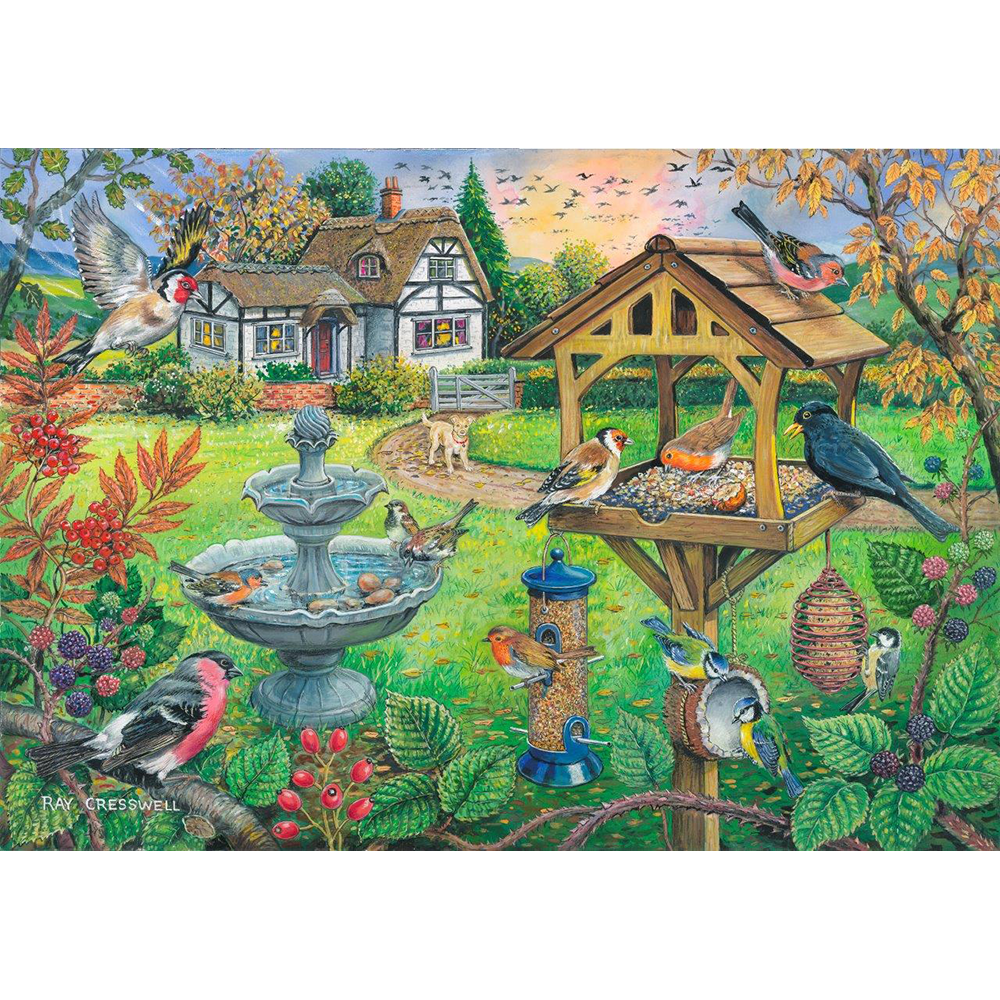 Bird Table - Big 500 Piece Jigsaw Puzzle For Adults, With Extra Large Pieces