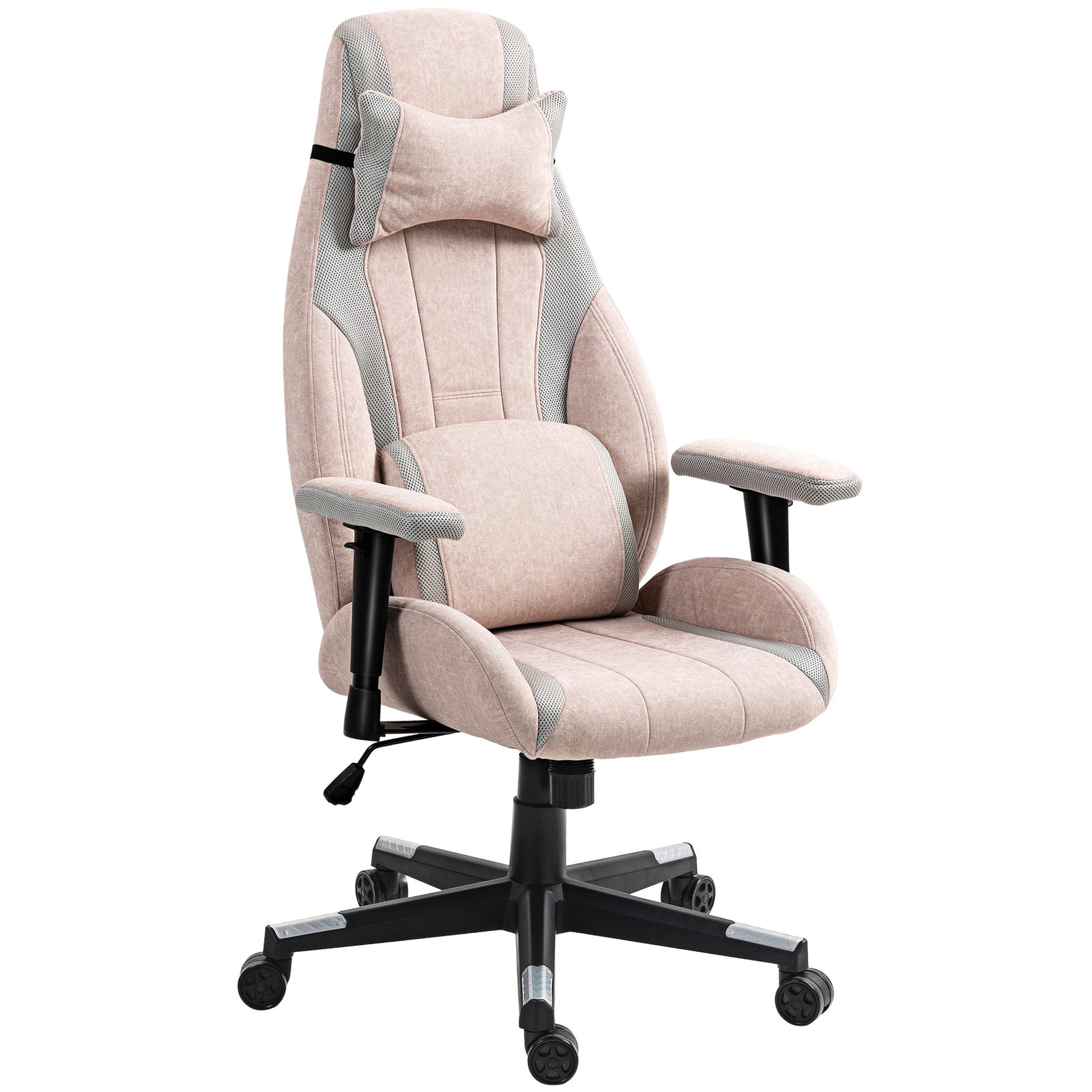 Gamer Computer Chair, Gaming Chair With Swivel Wheels, Pale Pink