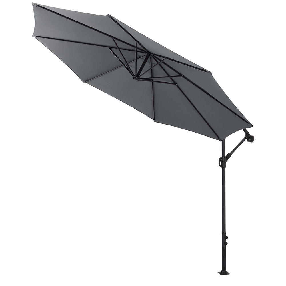 3m Cantilever Garden Parasol With Crank Handle | One Size | Grey
