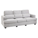 3-seater Chenille Upholstered Sofa With Pillows | Grey