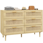 HOMCOM Chest Of Drawers, 6-drawer Dresser For Bedroom, Living Room, Oak