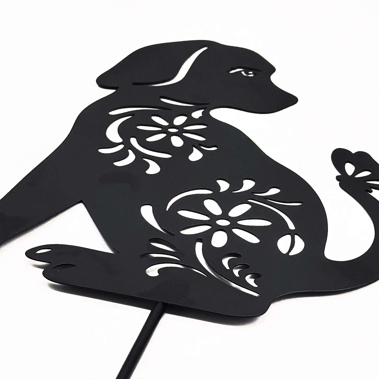 Metal Dog Silhouette Garden Ornament Outdoor Garden Decor