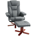 Reclining Armchair With Footstool And Adjustable Backrest | One Size | Gray