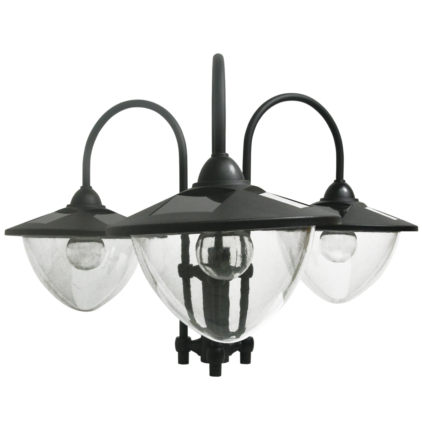 3-head Led Solar Light Lamp Street Light Post W/ Base