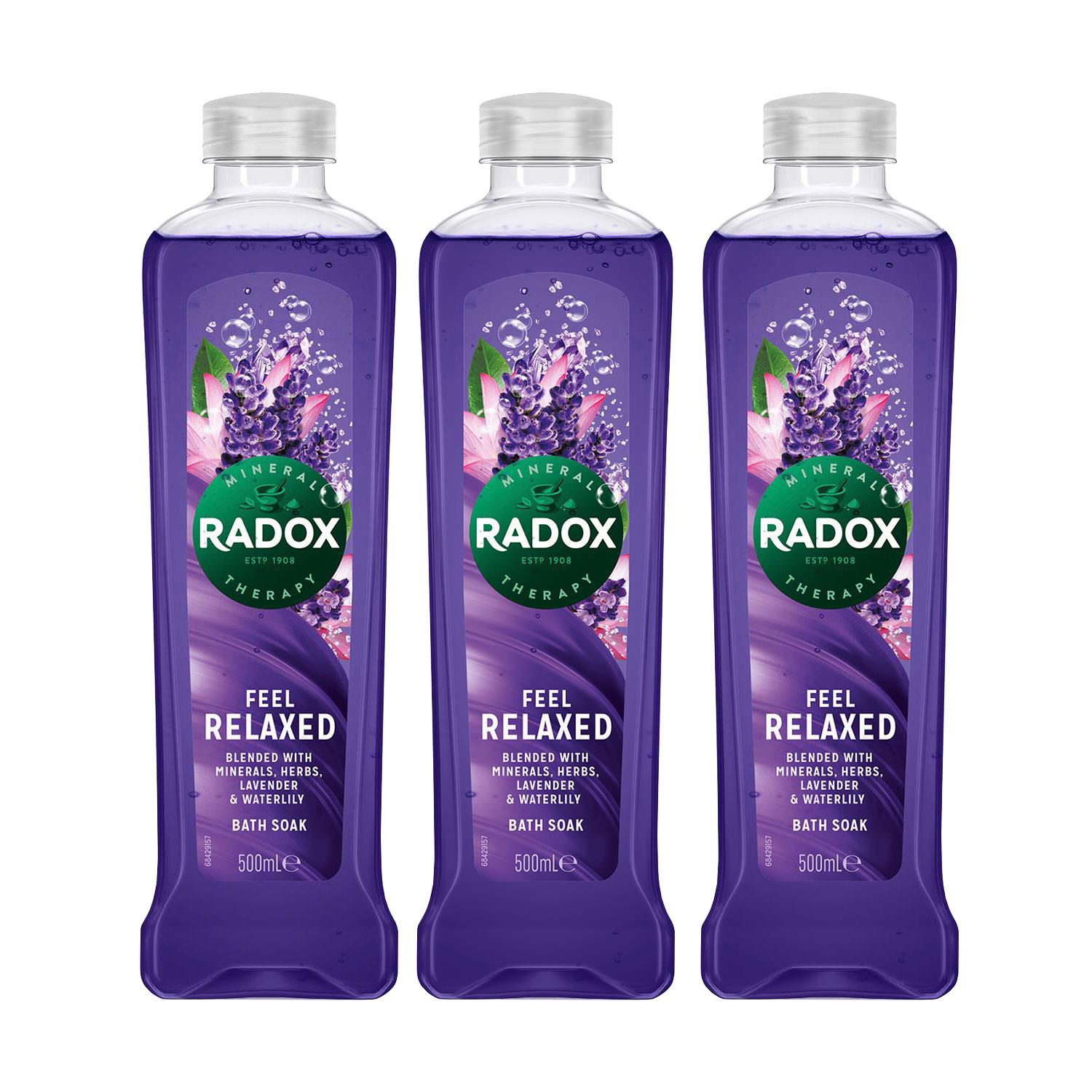 100% Nature Inspired Fragrance Bath Soak, Feel Relaxed, 3 Pack, 500ml | 3 | Purple