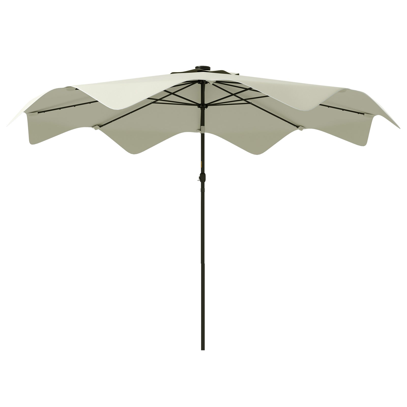 Solar Garden Parasol W/ Led, Tilt | Cream