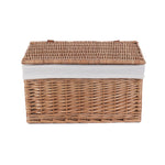 Wicker Light Steamed Cotton Lined Storage Basket | Medium | Brown