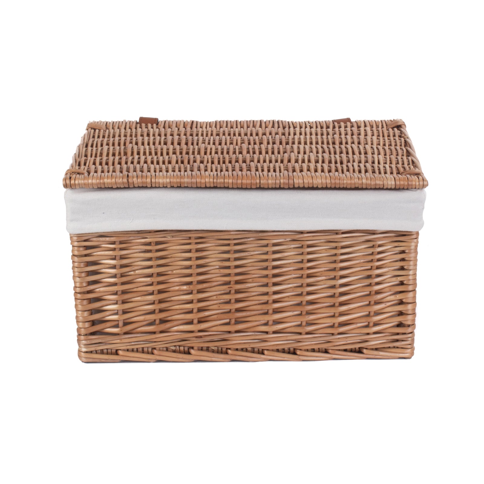 Wicker Light Steamed Cotton Lined Storage Basket | Medium | Brown