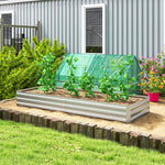 Galvanised Metal Raised Garden Bed Planter Box Silver