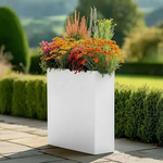 Long Zinc Galvanised Tall Trough Planter | 75cm x 25cm x 90cm | White