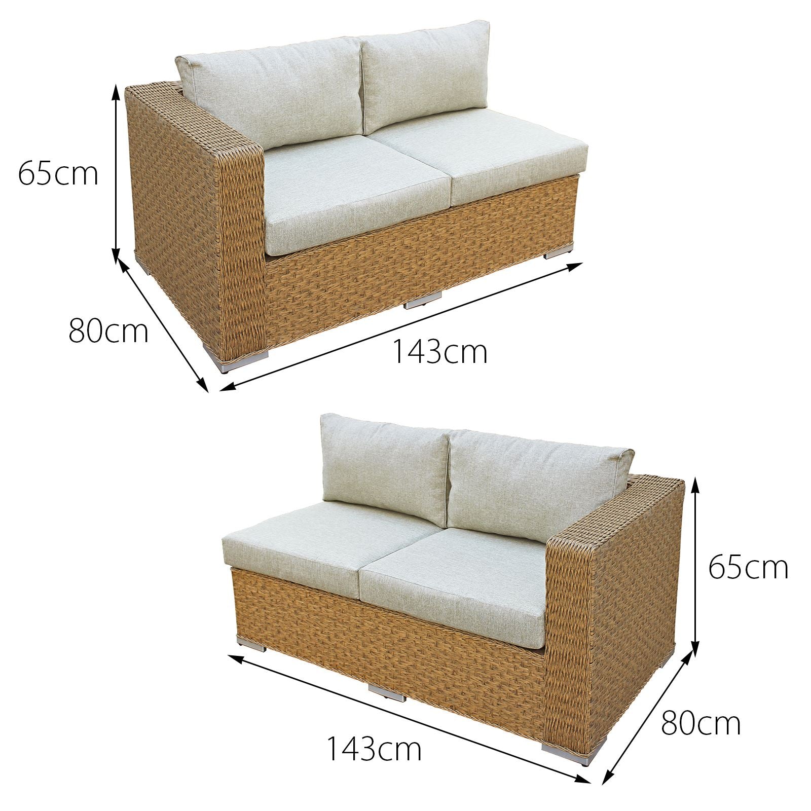 Buxton Rattan 9 Seat Rising Firepit Corner Set | Mixed Brown