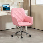 Swivel Argyle Office Chair Leather-feel | Pink