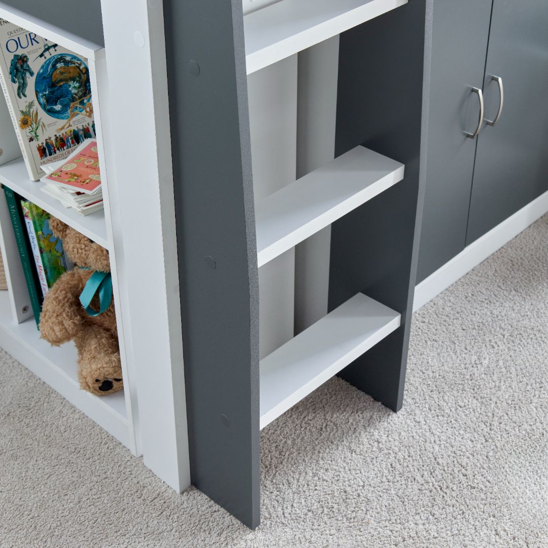 Lacy Storage Mid Sleeper Bed | Single | Grey