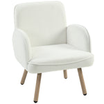 Lounge Chair Velvet Upholstered Spring Cushion | Cream