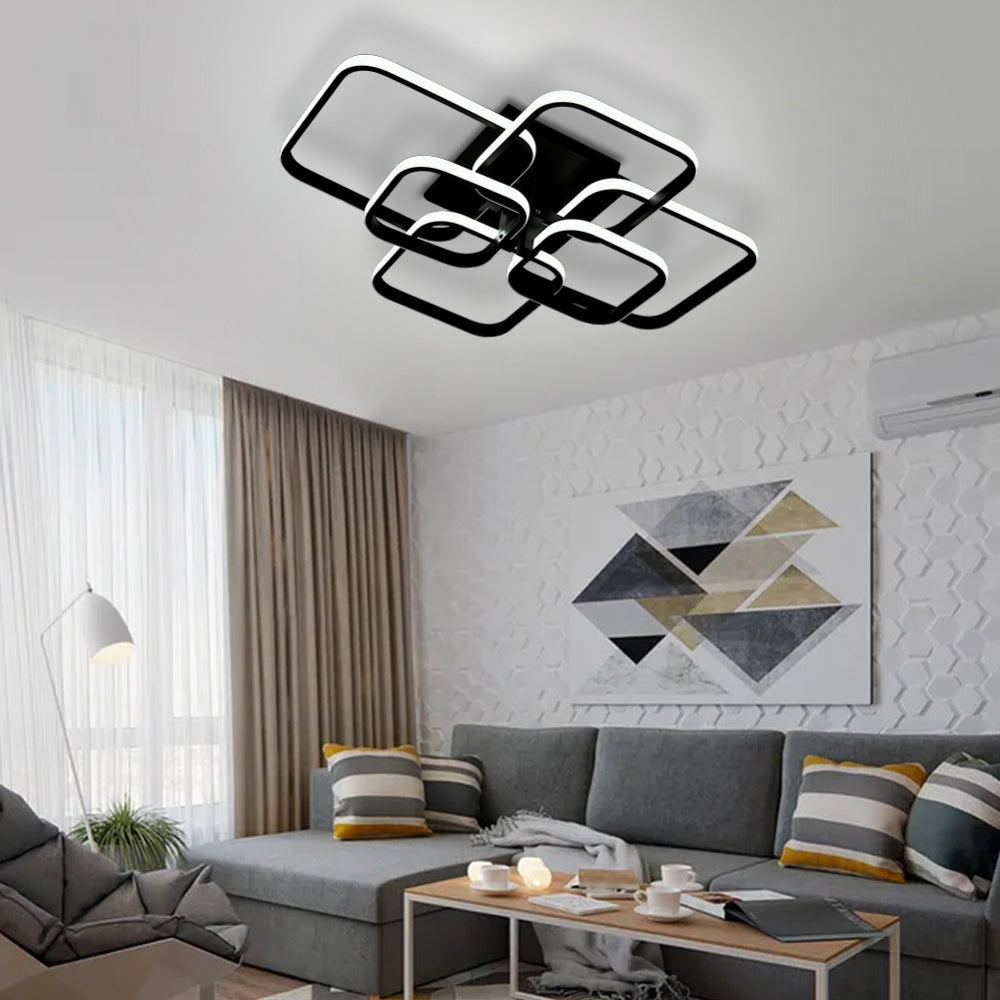 Contemporary Led Energy-efficient Semi Flush Ceiling Light | Cool White