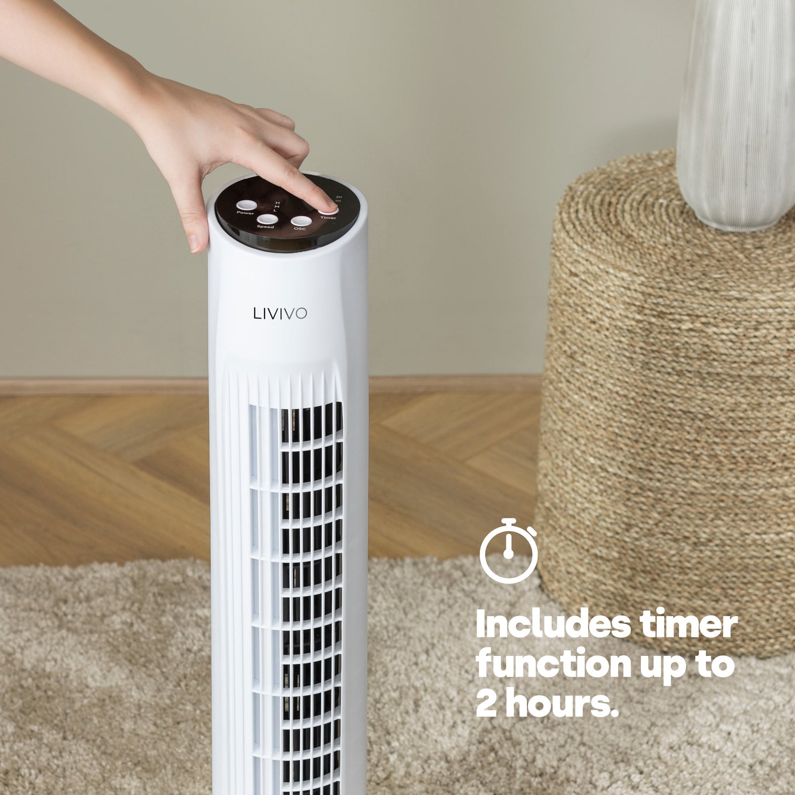 Livivo 32" Tower Fan - White