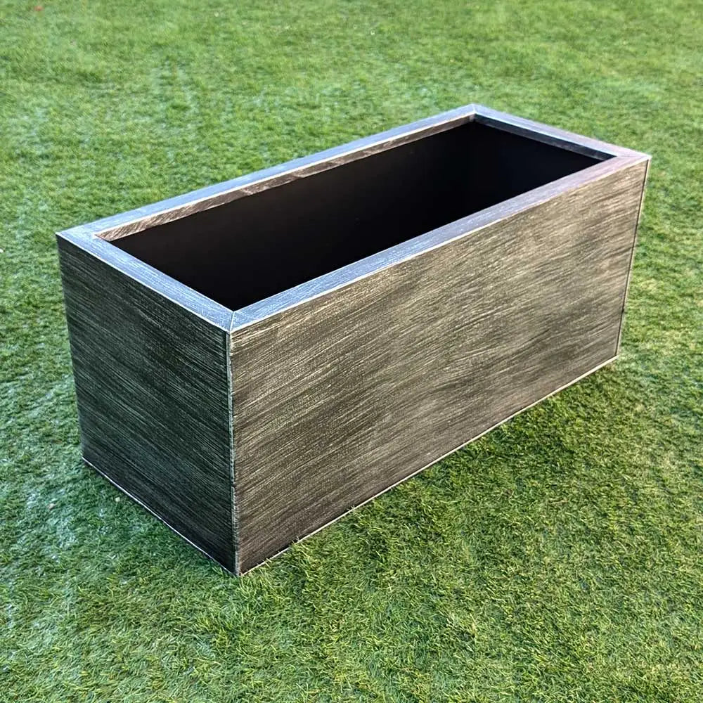 Zinc Galvanised Trough Planter | 100cm x 40cm x 40cm | Antique Silver