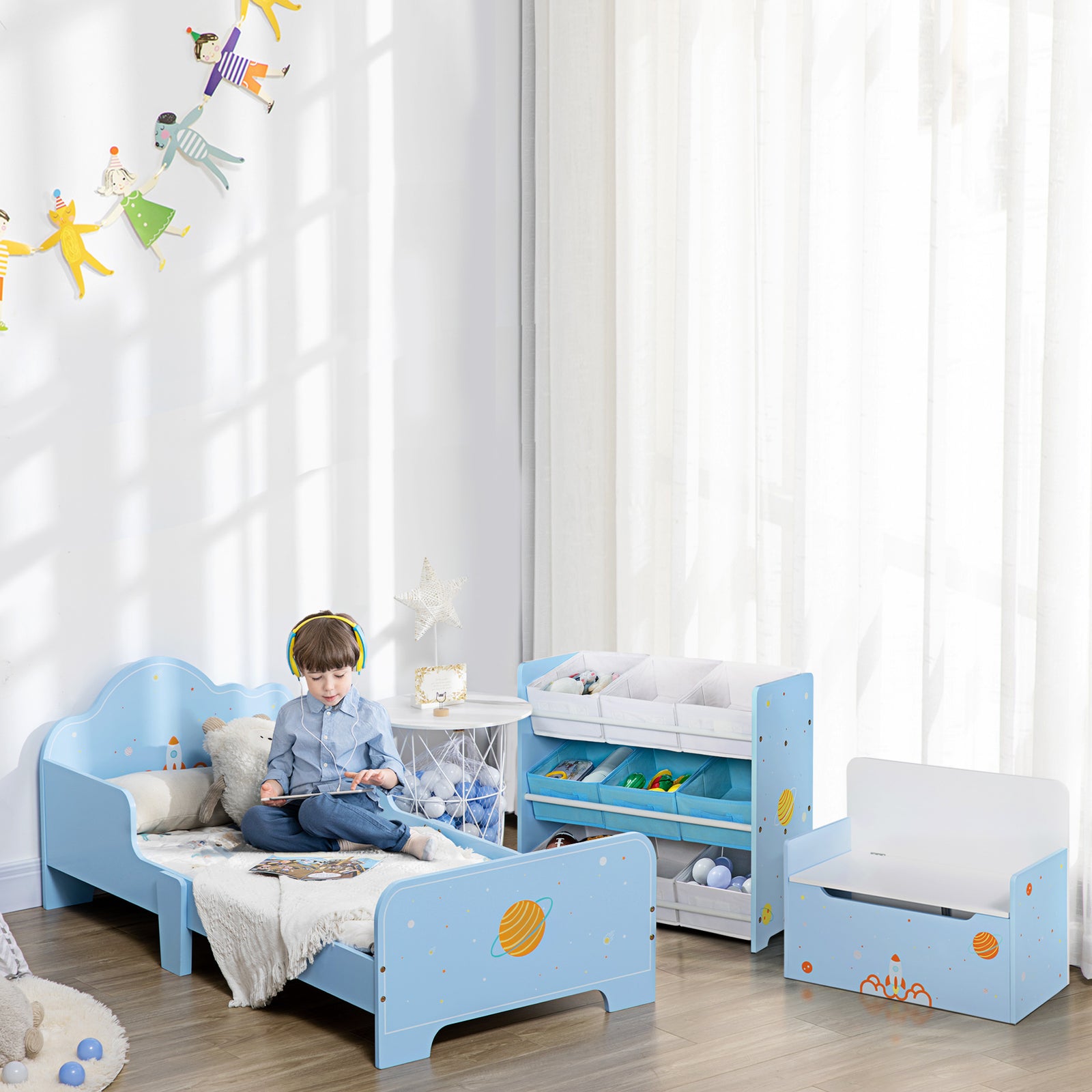 Storage Unit W/9 Removable Storage Baskets For Nursery Playroom | Blue