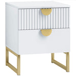 HOMCOM Bedside Table With 2 Drawers, Modern Side Table
