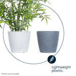 Livivo 18cm Wave Grey & White Plant Pots - Set Of 2