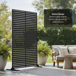 Metal Outdoor Privacy Screen 90cm X 180cm - Slats | 180cm x 90cm | Black