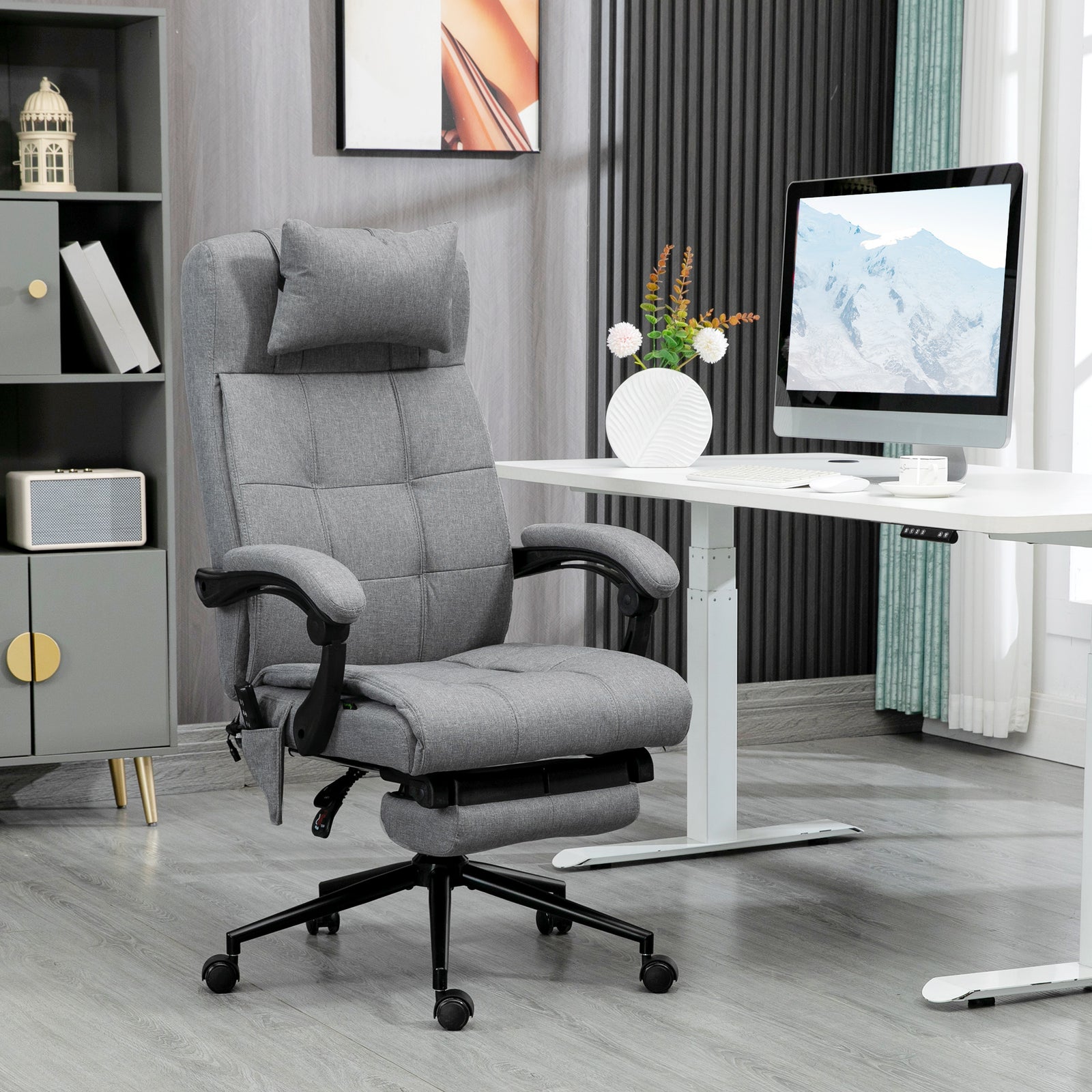 Fabric Office Chair Vibration Massage