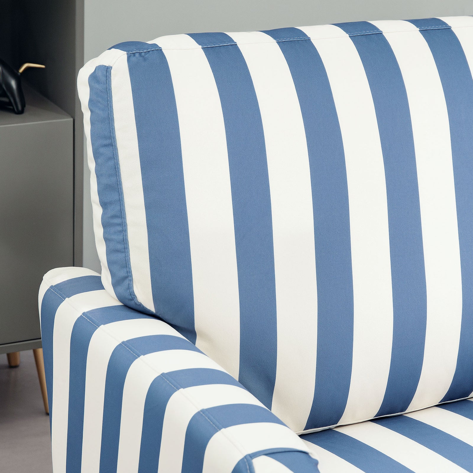 Cuddle Chair With Stripe, Armchair For Living Room | Blue