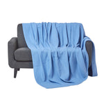 Organic Cotton Waffle Blanket/ Throw | 178cm x 228cm | Blue