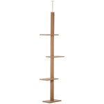 260cm Floor To Ceiling Cat Tree Kitten Tower W/ Adjustable Height | Brown