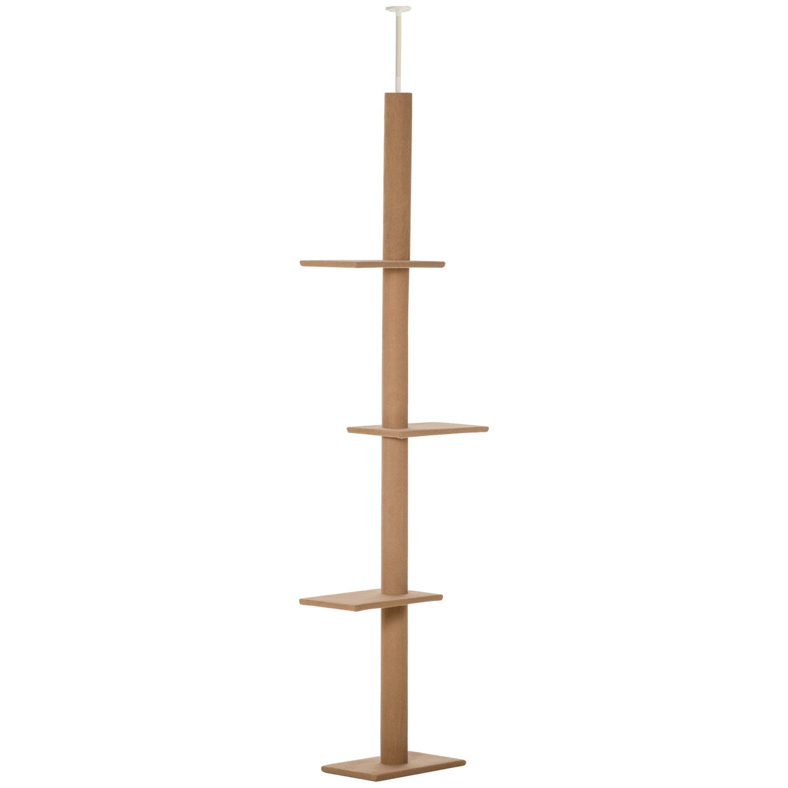 260cm Floor To Ceiling Cat Tree Kitten Tower W/ Adjustable Height | Brown