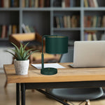 Verde Hand Made Scandi Style Table Lamp In A Rich Green Finish With Gold Accents Holds 1xe27 Led Bulb