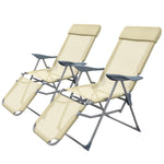 Reclining Garden Chairs Set Of 2 W/ 5-level Backrest
