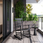 Porch Rocking Chair Wooden Rocker | Black