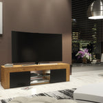 Loom Tv Unit 130cm With Led Lights | Oak