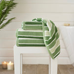 Madison Striped Towels – Ultra-soft 100 Percent Bci Cotton, Elegantly Absorbent | Bath Sheet | Green