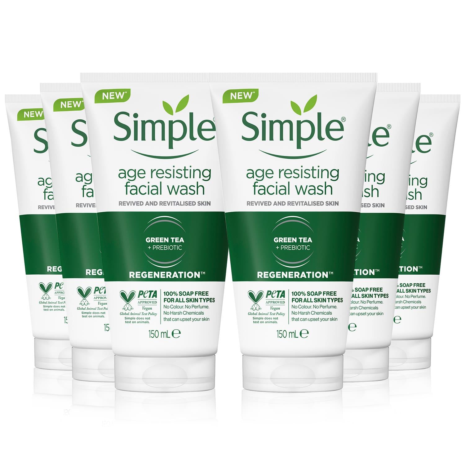 Simple Regeneration Facial Wash, 6pk X 150ml