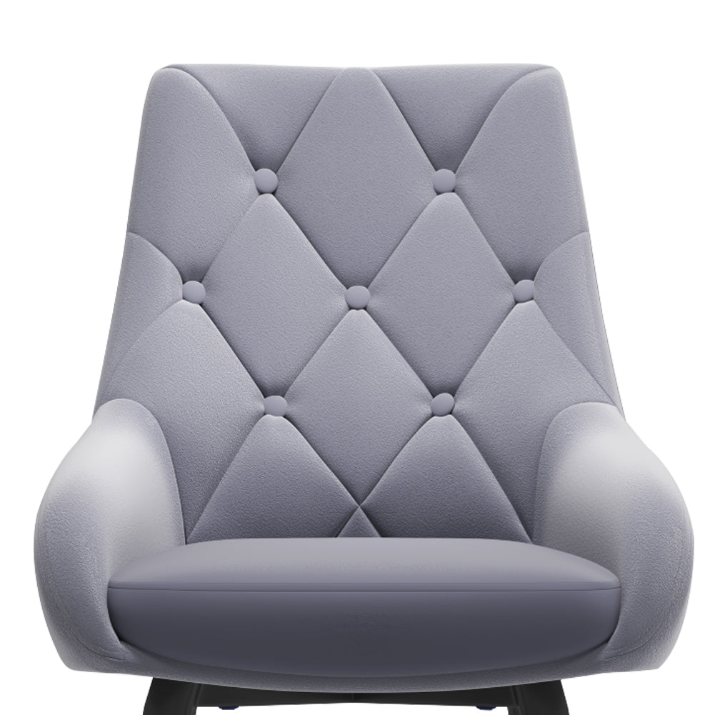 Velvet Metal Legs Button Upholstered Dining Chair, Set Of 2